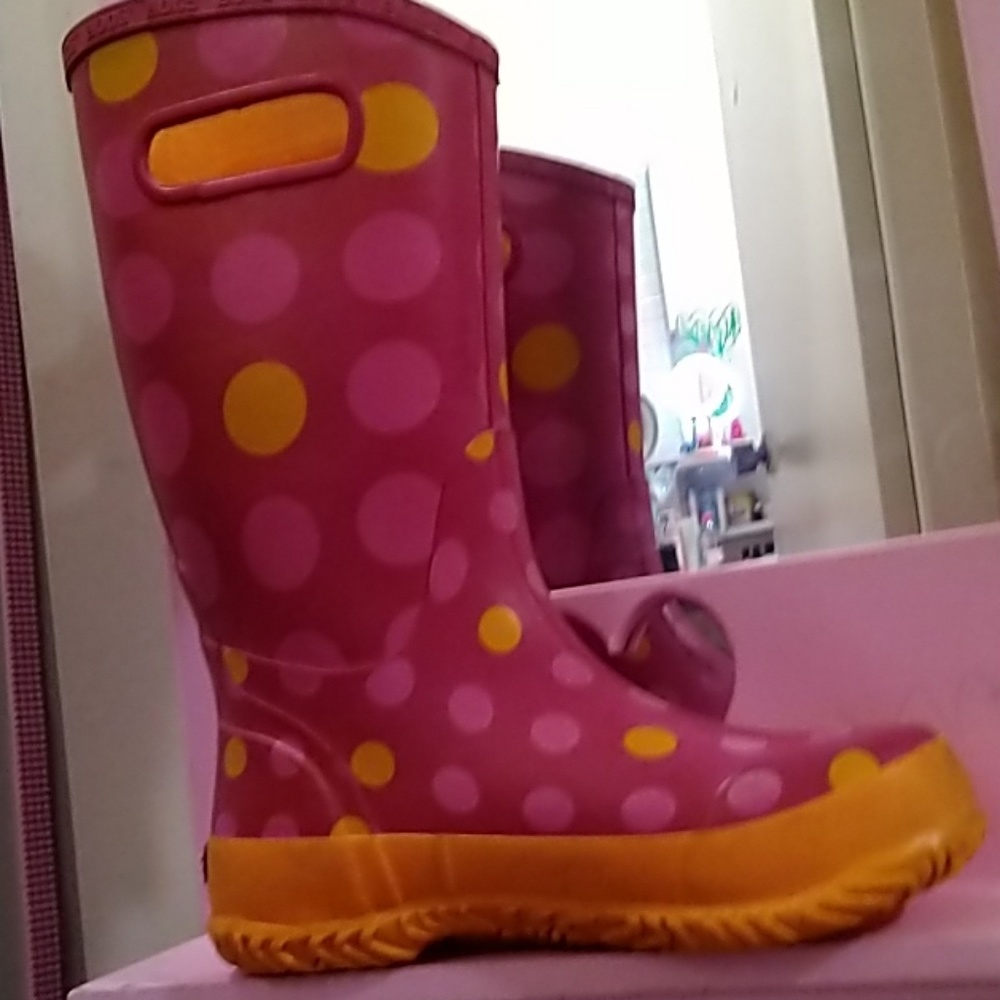 Bogs Youth Waterproof Dots Rain Boots